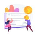 Bank check vector concept metaphor Royalty Free Stock Photo