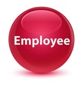 Employee glassy pink round button