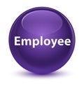 Employee glassy purple round button