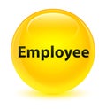 Employee glassy yellow round button