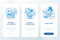 Employee grievances on wage issues blue onboarding mobile app screen