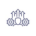 employee growth or staff development line icon