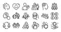 Employee hand, Financial app and Select user line icons set. Vector
