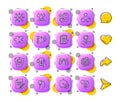 Employee hand, 5g internet and Coronavirus line icons. For web app, printing. App 3d buttons icons. Vector