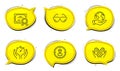 Timer, Eyeglasses and Headhunting icons set. Employee hand sign. Vector