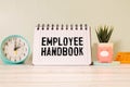 Employee handbook text concept write on notebook Royalty Free Stock Photo