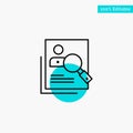 Employee, Hr, Human, Hunting, Personal, Resources, Resume, Search turquoise highlight circle point Vector icon