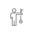 Employee, human, key icon. Element of business people icon for mobile concept and web apps. Thin line Employee, human, key icon Royalty Free Stock Photo