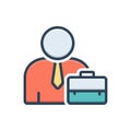 Color illustration icon for Employee, worker and roustabout Royalty Free Stock Photo