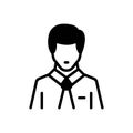 Black solid icon for Employee, member and worker