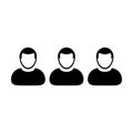 Employee icon vector male group of persons symbol avatar for business management team in flat color glyph pictogram Royalty Free Stock Photo