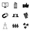 Employee icons set, simple style Royalty Free Stock Photo