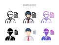 Employee icons set with different styles.