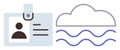 Employee ID Card with Cloud and Wave Elements Representing Connectivity and Data Flow Royalty Free Stock Photo
