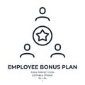 Employee incentive benefit and bonus plan editable stroke outline icon isolated on white background flat vector illustration.