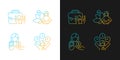 Employee incentives gradient icons set for dark and light mode