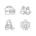 Employee incentives linear icons set