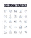 Employee labor line icons collection. Job work, Staff personnel, Occupation career, Worker operative, Employment service