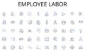 Employee labor line icons collection. Deposits, Loans, Investments, Credit, Interest, Accounts, Insurance vector and