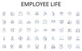 Employee life line icons collection. Adventure, Excursion, Safari, Expedition, Guided, Journey, Package vector and