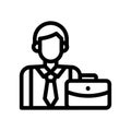 employee line icon illustration vector graphic