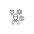 Employee linear icon concept. Employee line vector sign, symbol, illustration.