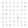 Employee linear icons, signs, symbols vector line illustration set