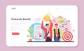 Employee loyalty web banner or landing page. Corporate awards culture.