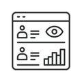 Employee monitoring icon in line design. employee monitoring, analytics, performance, productivity, data, feedback, management on Royalty Free Stock Photo
