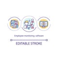 Employee monitoring software concept icon