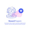 Employee of the month concept, best performance worker, reward program, award trophy Royalty Free Stock Photo