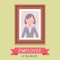 Employee of the month, female photo wall frame template Royalty Free Stock Photo