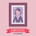 Employee of month, female photo wall frame template Royalty Free Stock Photo