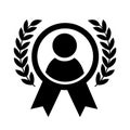 Employee of the month icon. talent award illustration sign. outstanding achievement symbol. winner logo. first place winner symbol