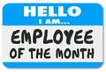 Employee of the Month Name Tag Sticker Best Top Worker