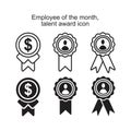 Employee of the month, talent award Icon template black color editable