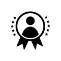 Employee of the month vector icon. talent award illustration sign. outstanding achievement symbol. winner logo.  first place winne Royalty Free Stock Photo