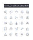 Employee occupation line icons collection. Business profession, Work trade, Staff employment, Labor career, Job vocation