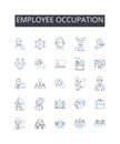 Employee occupation line icons collection. Business profession, Work trade, Staff employment, Labor career, Job vocation