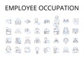 Employee occupation line icons collection. Business profession, Work trade, Staff employment, Labor career, Job vocation