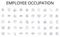 Employee occupation line icons collection. Engagement, Branding, Virality, Influence, Segmentation, Persuasion