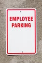 Employee Parking Sign on Wall Royalty Free Stock Photo