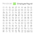 Employee payroll linear icons set