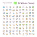 Employee payroll RGB color icons set