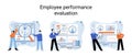 Employee performance evoluation, analysis of effectiveness of professional activity, success advance Royalty Free Stock Photo