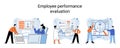 Employee performance evoluation, analysis of effectiveness of professional activity, success advance