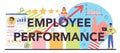 Employee performance typographic header. KPI, testing form and report Royalty Free Stock Photo