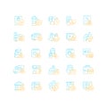 Employee perks and bonuses gradient linear vector icons set