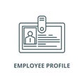 Employee profile line icon, vector. Employee profile outline sign, concept symbol, flat illustration