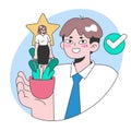 Employee recognition concept. Flat vector illustration